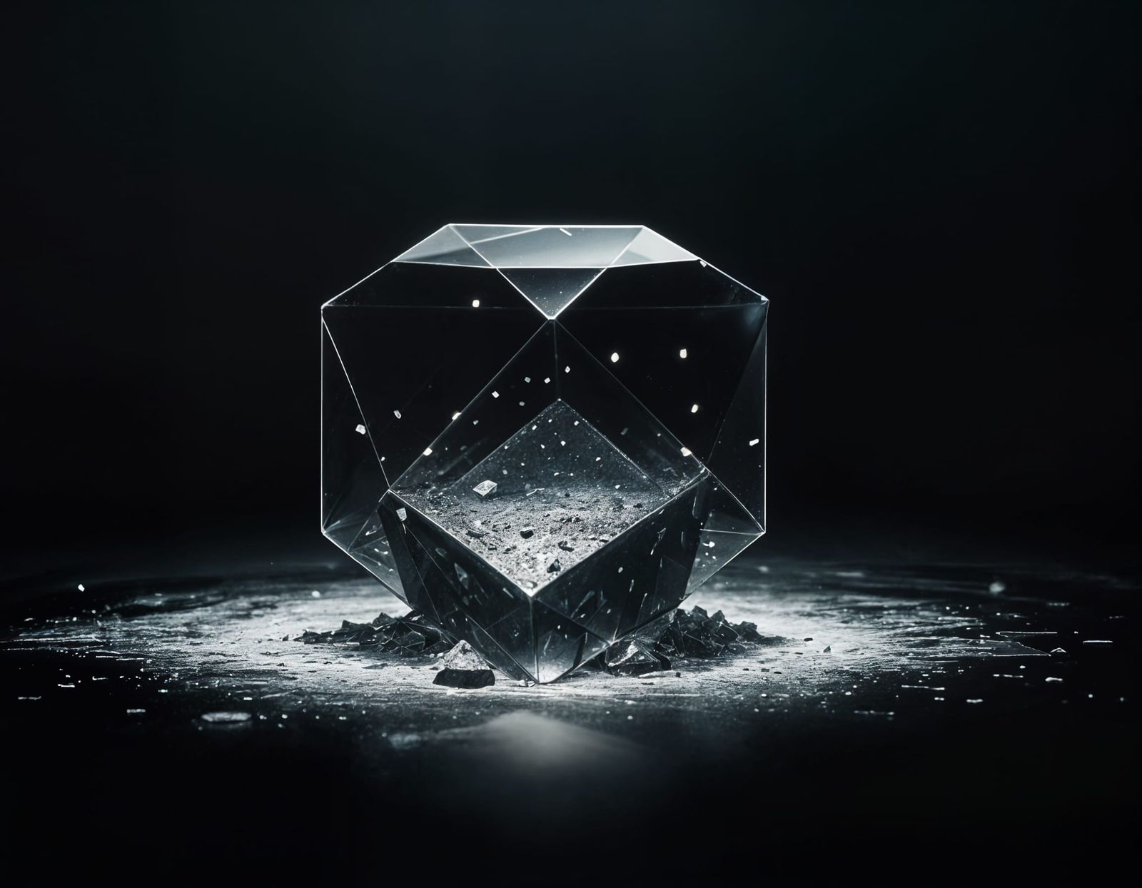 Shattered Glass Cube in a Void