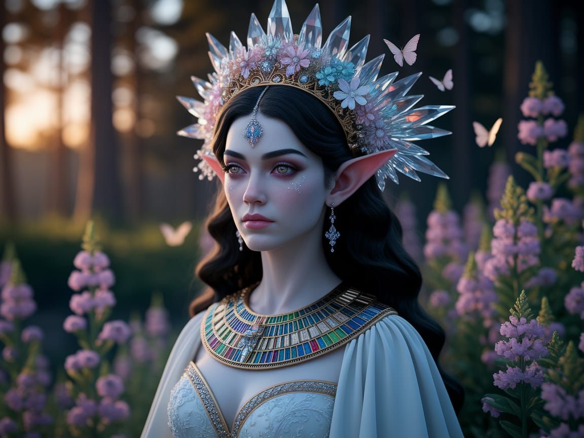 Ethereal Goddess in Golden Hour Splendor