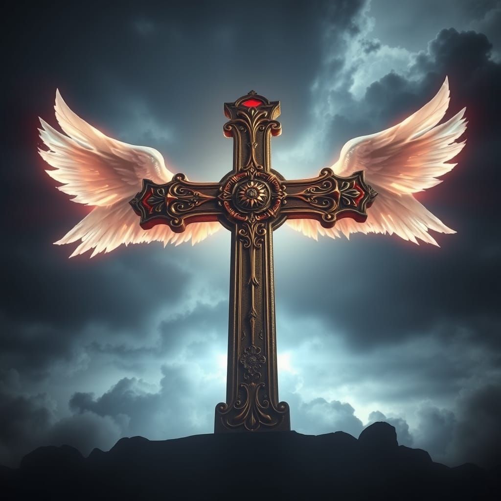 Ethereal Cross in Celestial Aura