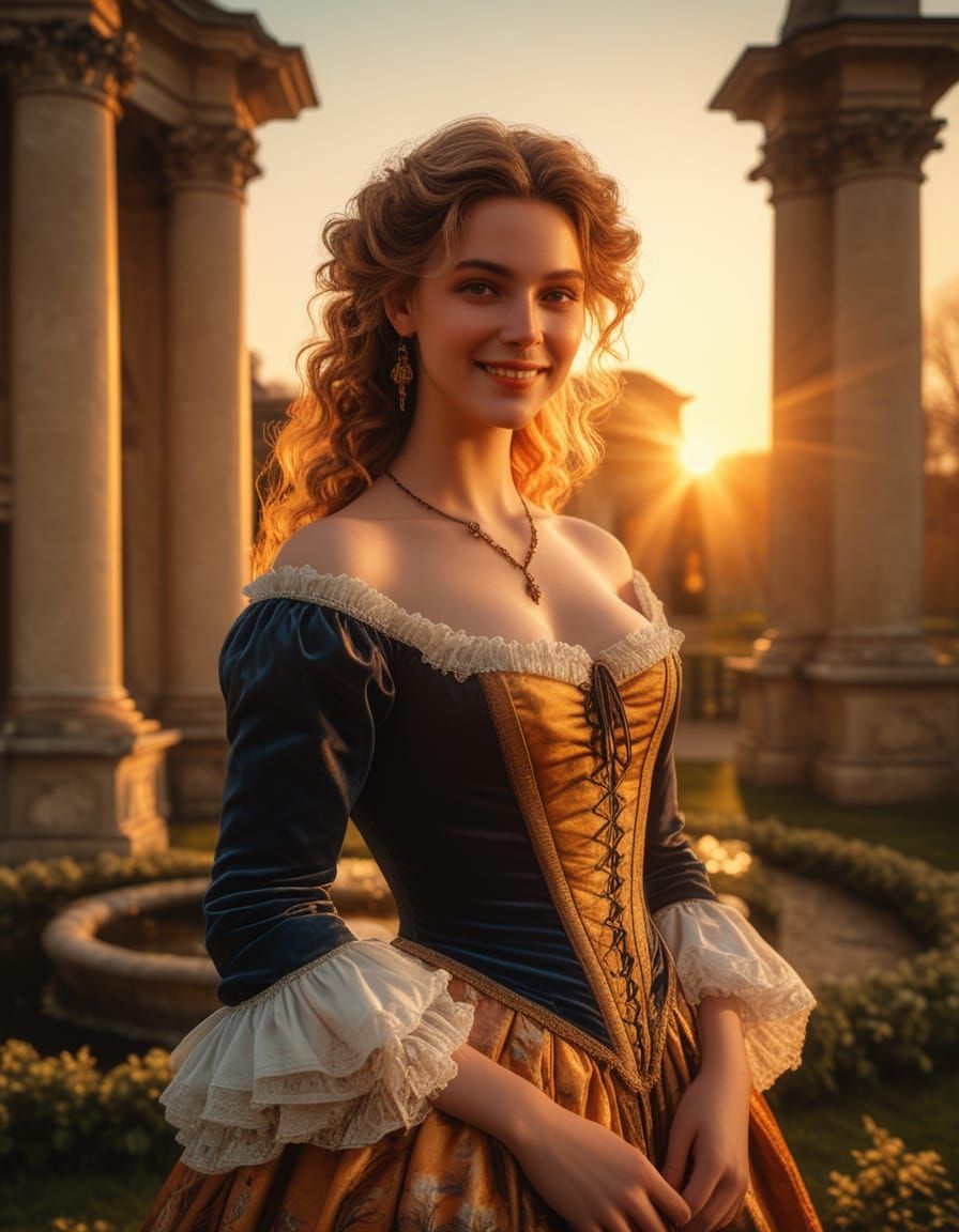 Baroque Beauty in a Spring Garden