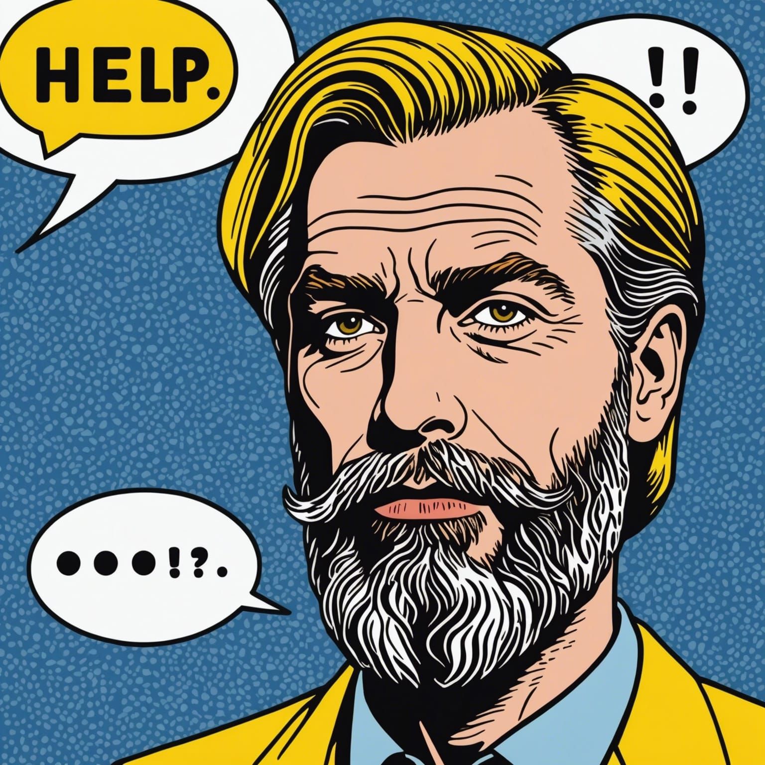 Pop Art Man Asks for Help