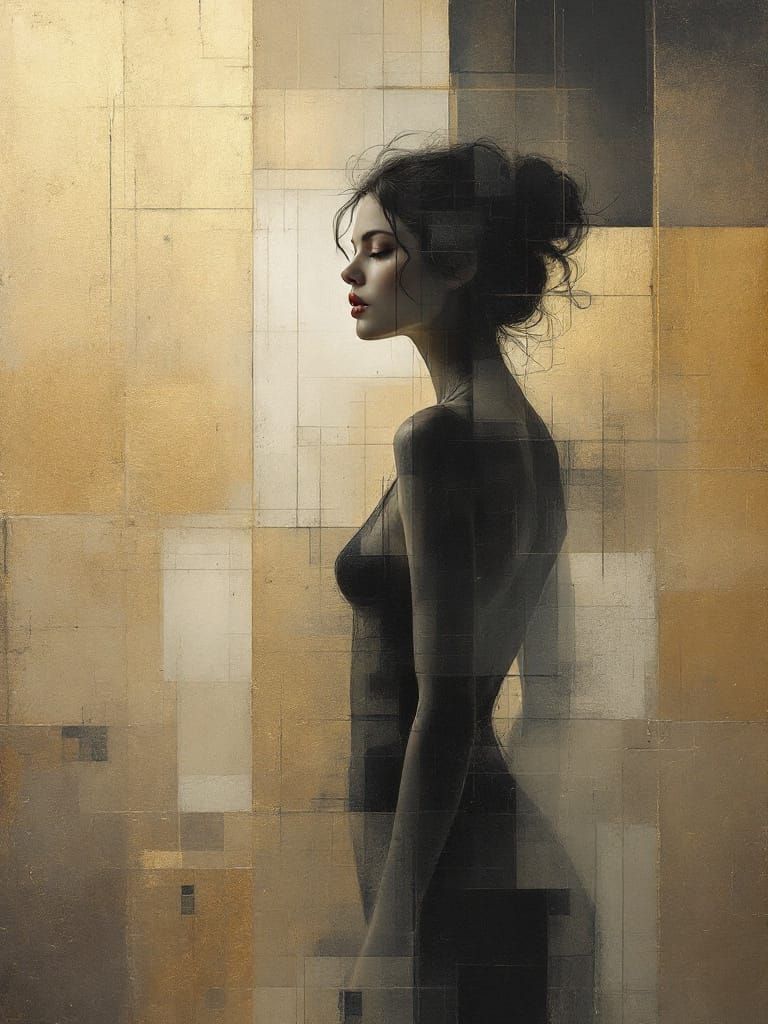 Abstract Figure Meets Pin-Up in Gothic Atmosphere