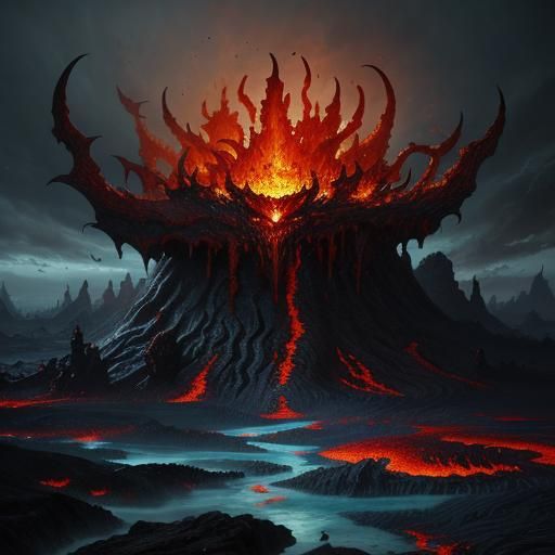 Lava Chaos: Iblis Spawn in Detailed Matte Painting