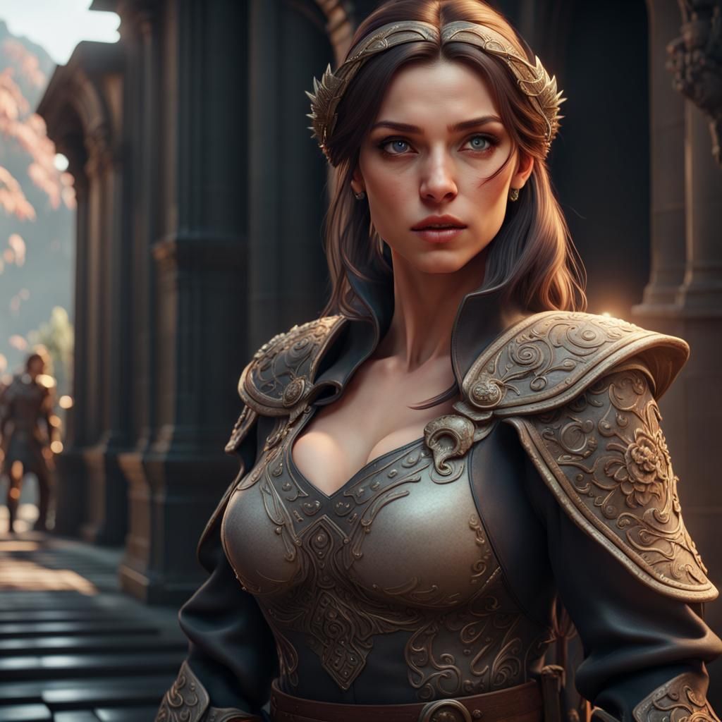 Beautiful Woman in 3D Game Cinematic Style