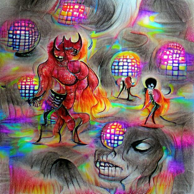 Demonic Disco Inferno: A Hellish Party Scene