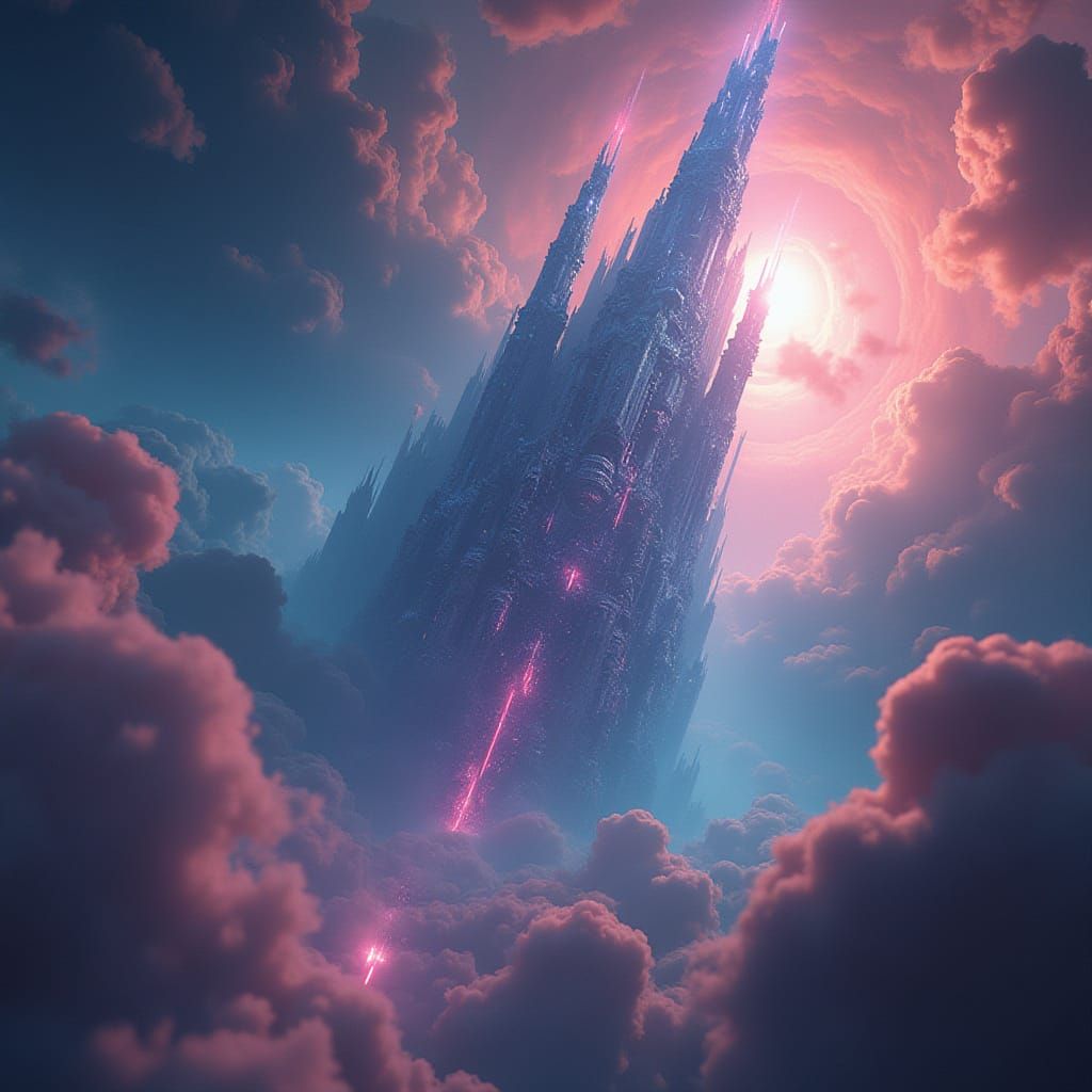 Gigantic Crystalline Metropolis Drifts through Turbulent Neb...