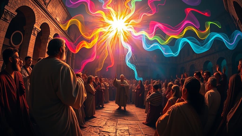 Apostle Peter Preaching with Holy Spirit Descent