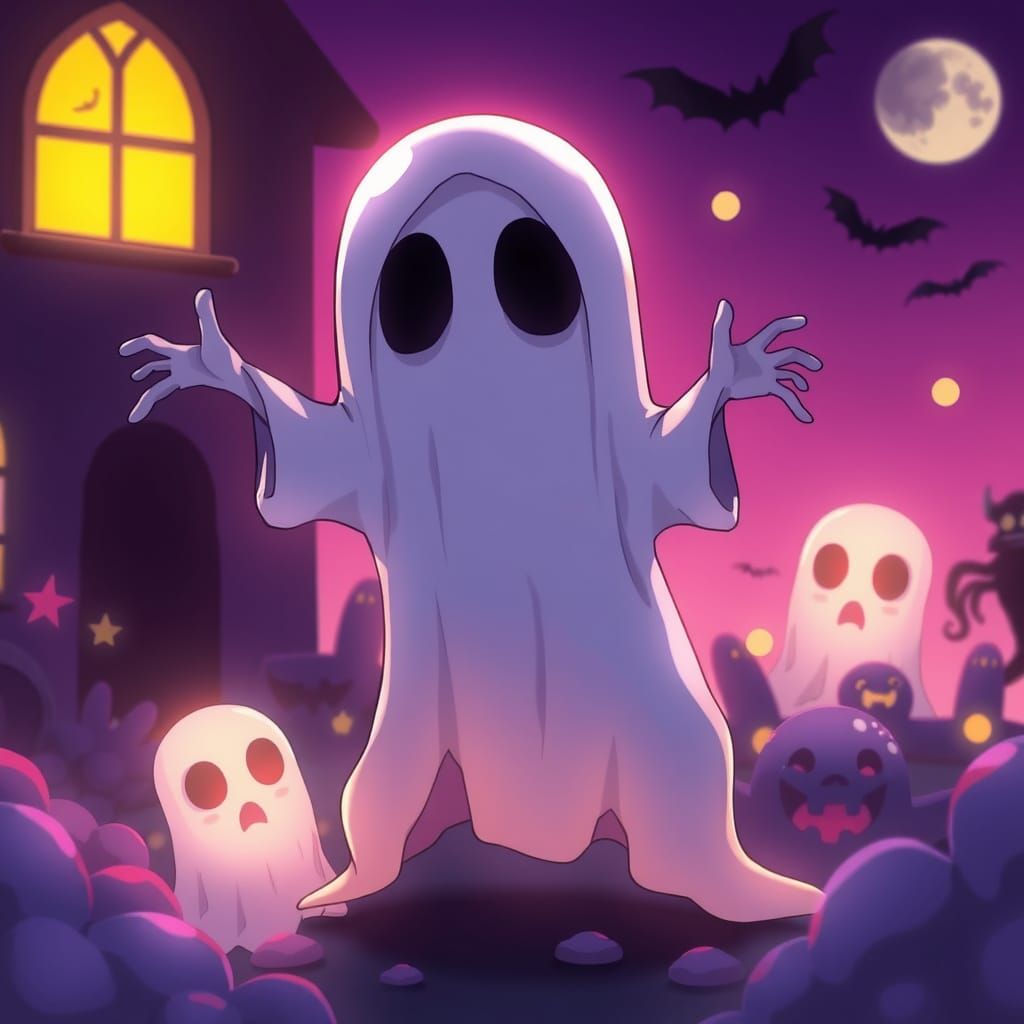 Ethereal Spirit in Coraline-Inspired Anime Style