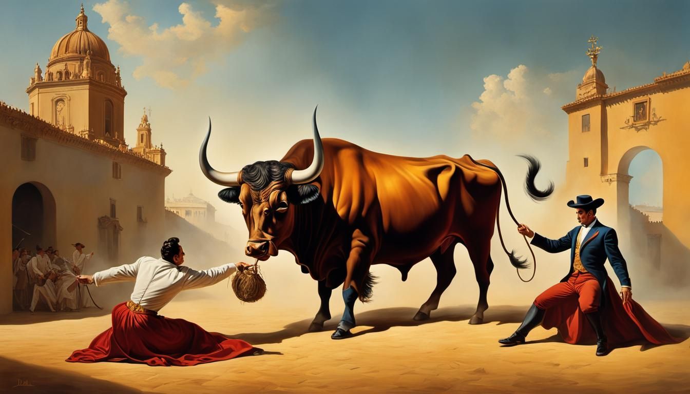 Surreal Bullfight in the Style of Salvador Dalí