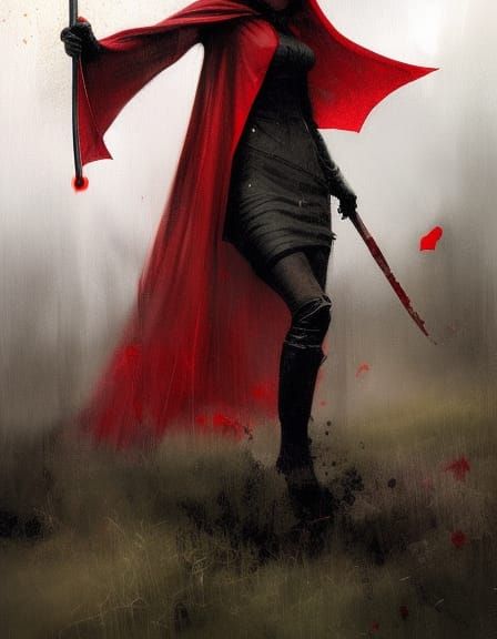 Sinister Red Riding Hood with Scythe