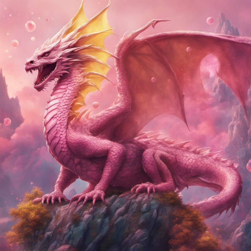Pastel Candy Dragon in a Magical Land