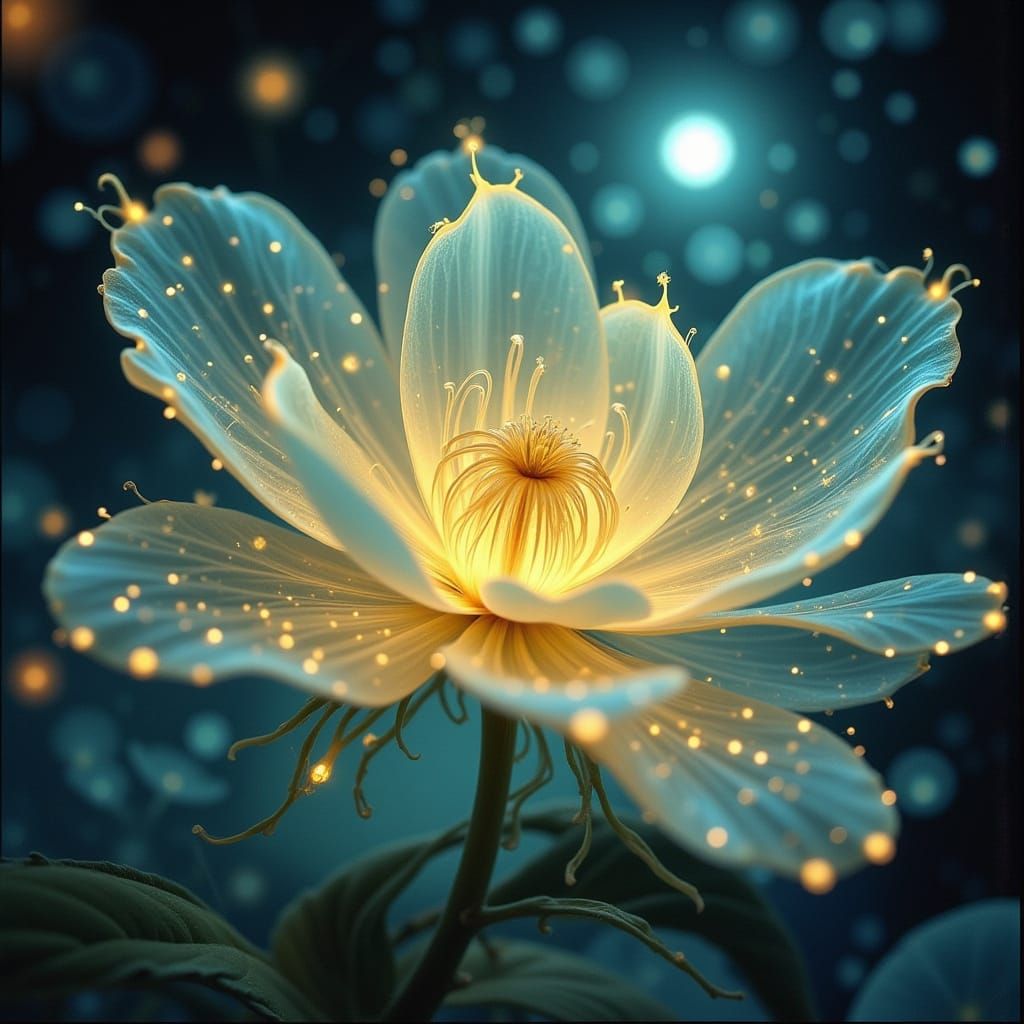 Ethereal Blooming Wonders under Lunar Glow