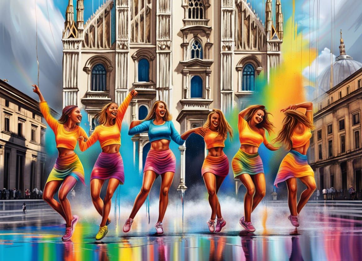 Dancers in Milan: Graffiti and Splash Art Style