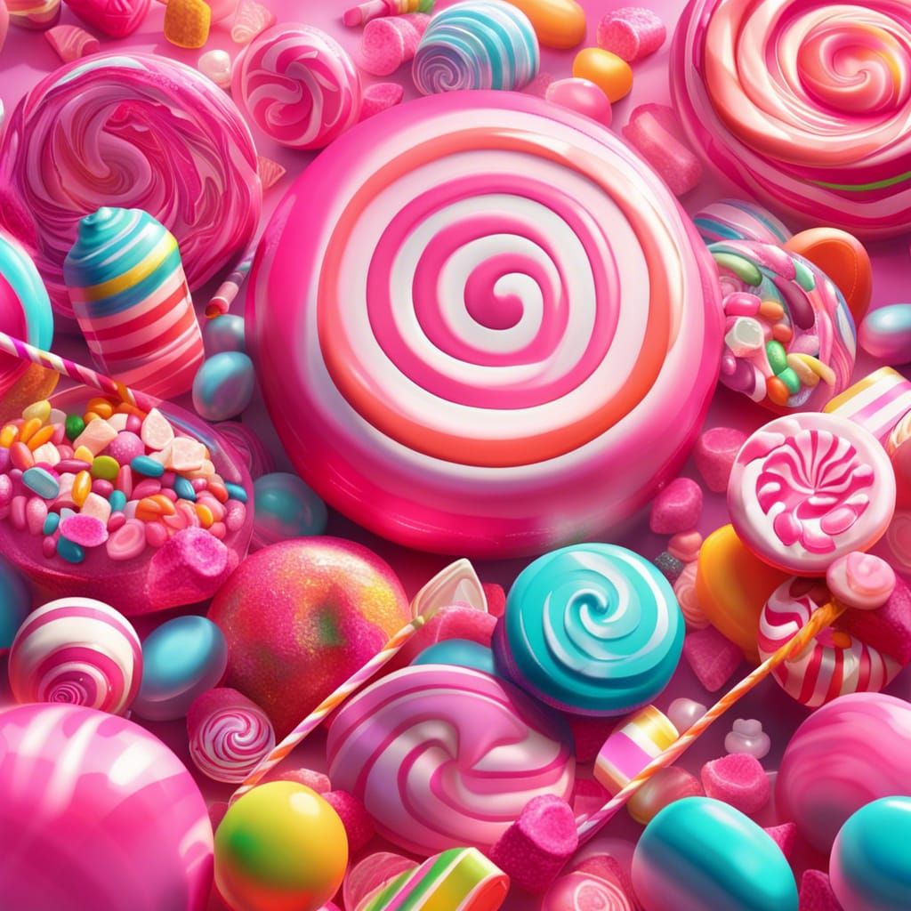Hyperrealistic Candy Art in Postmodern Style