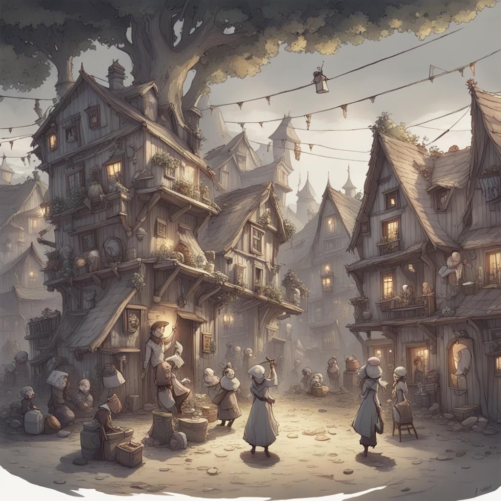 Korrigans Dancing in Village, Conceptual Art