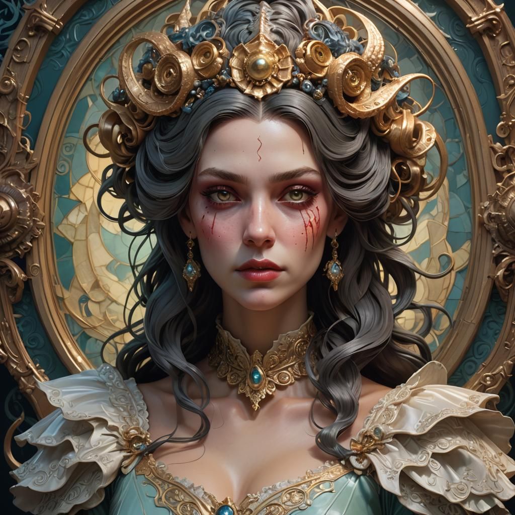 Lovecraftian Porcelain Southern Belle Portrait