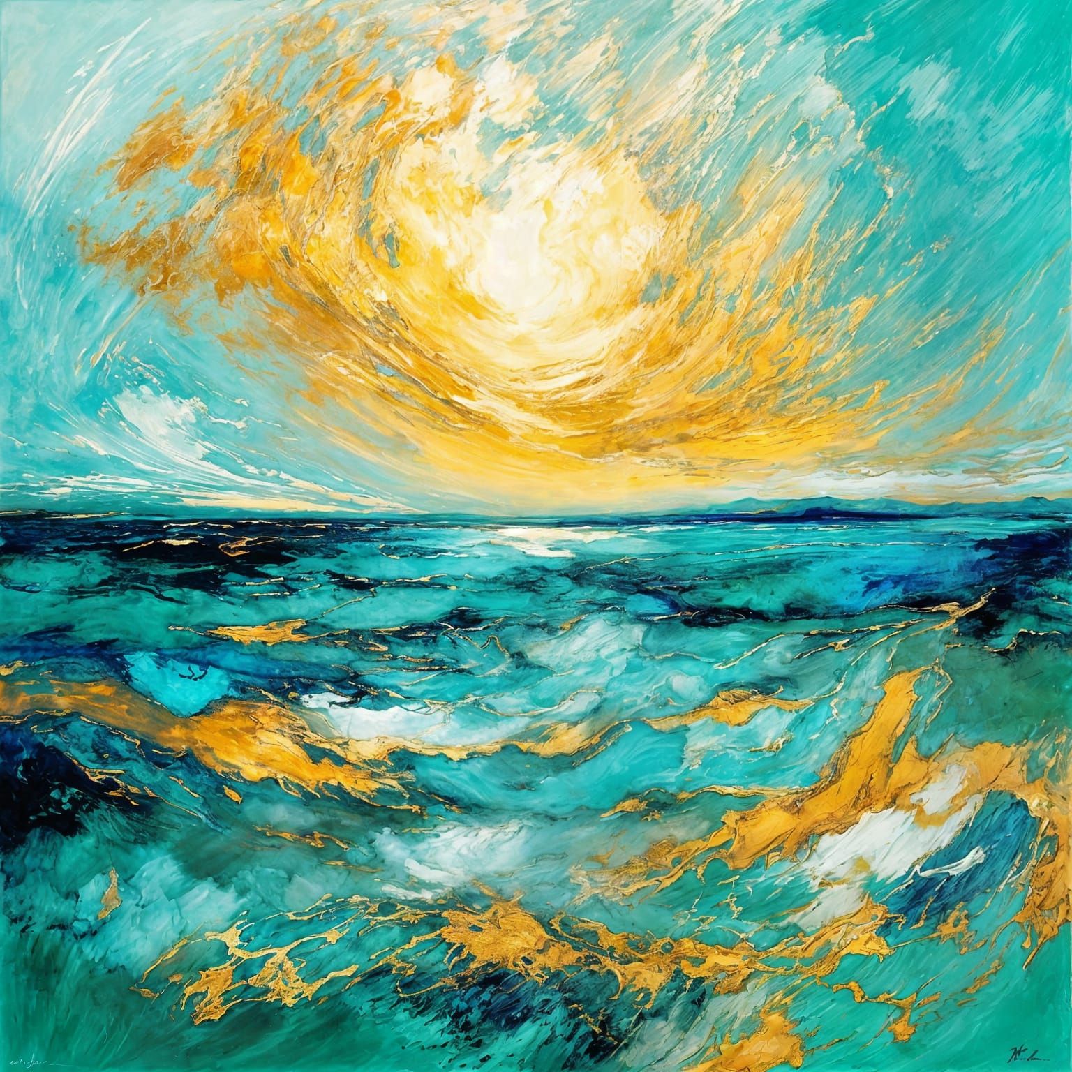 Abstract Seaside Town with Dreamlike Organic Textures