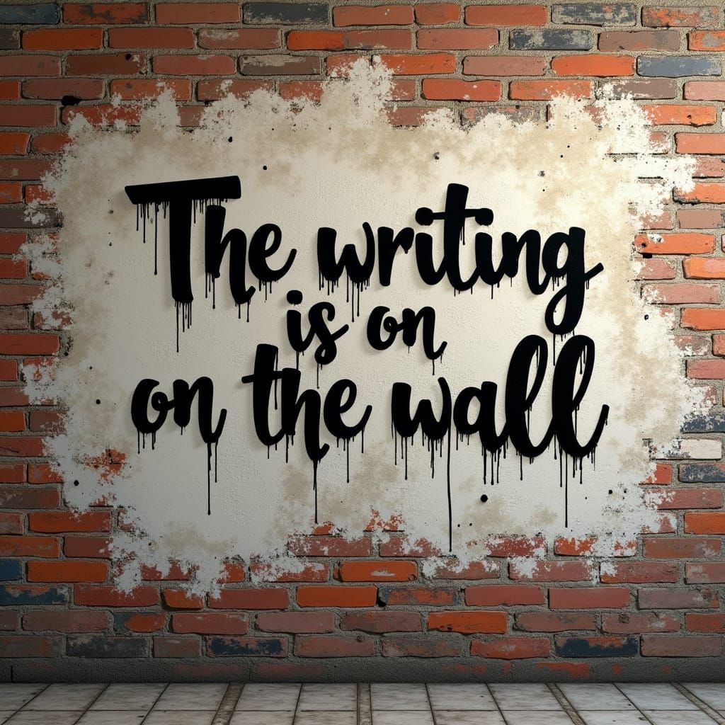 Distressed Brick Wall Graffiti in Banksy Style