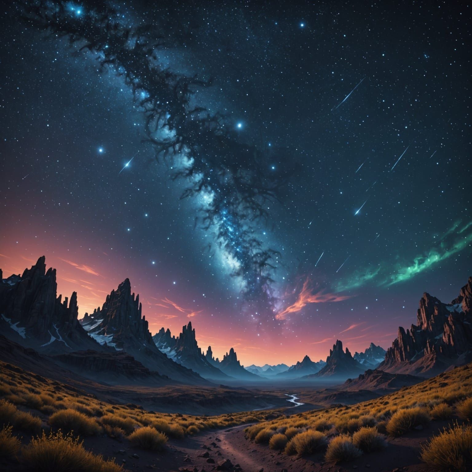 Starry Venusian Night Sky Concept Art