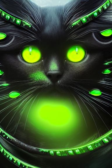 Fantastical Lime Green Kitten Concept Art