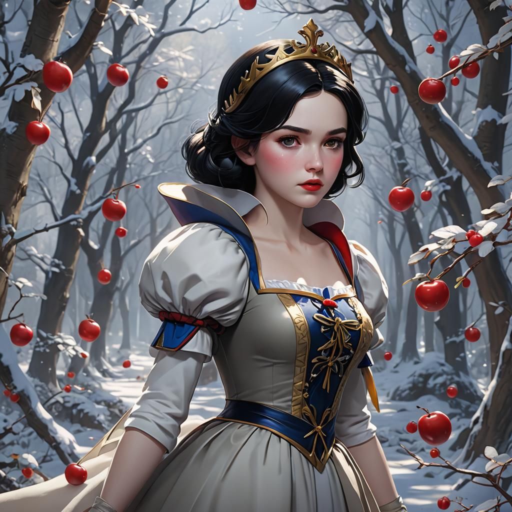 Detailed 3D Anime Art of Snow White