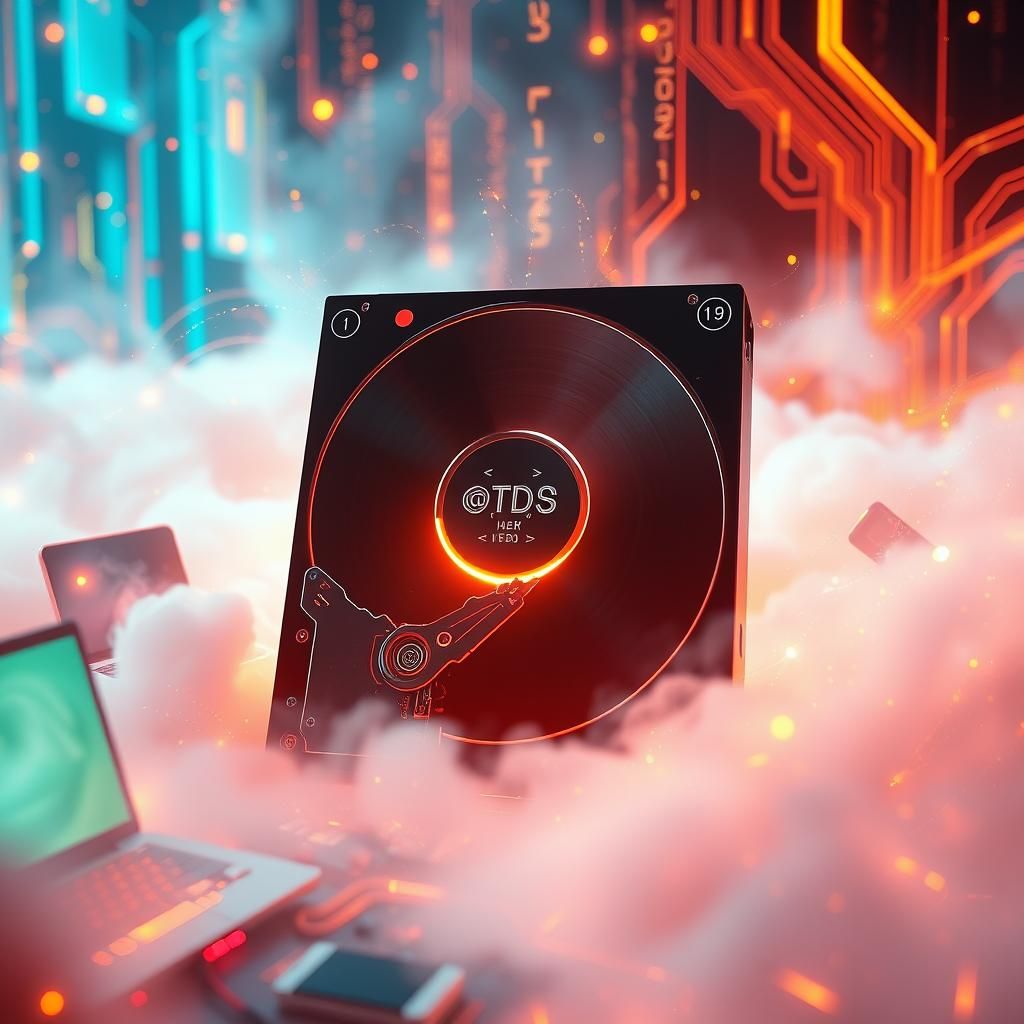 Radiant Hard Drive Creates Gadgets in Futuristic Scene