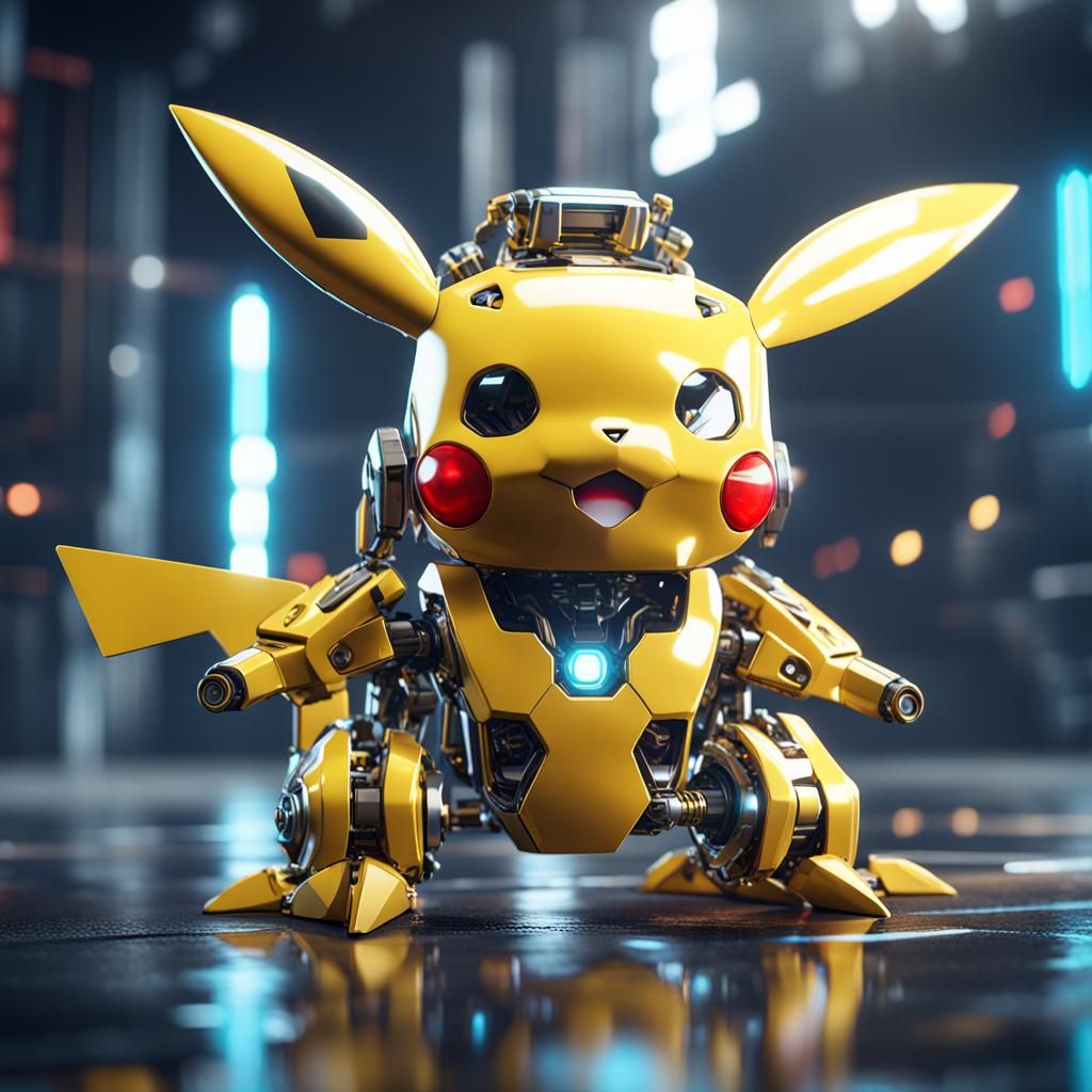Futuristic Robo Pikachu in Sci-Fi Style