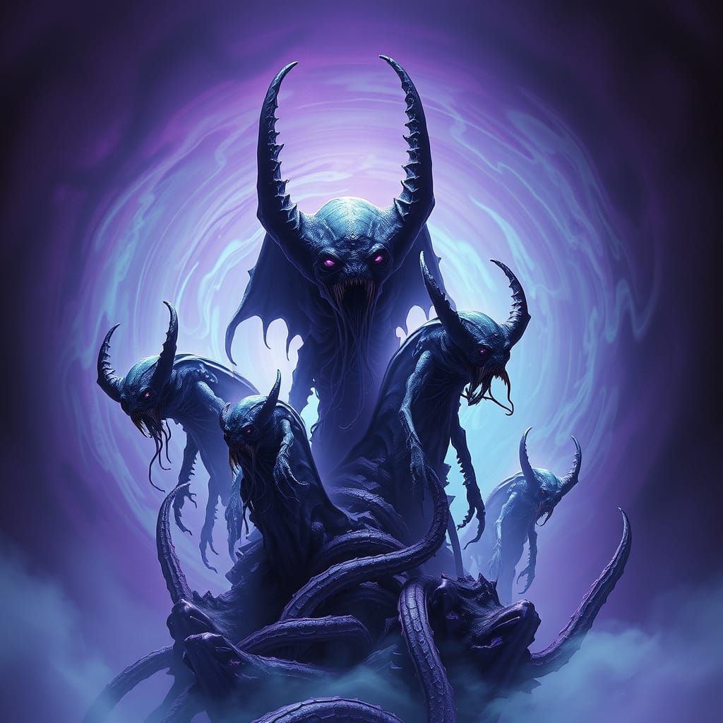 Ethereal Beings Emerge from Biomechanical Nebula