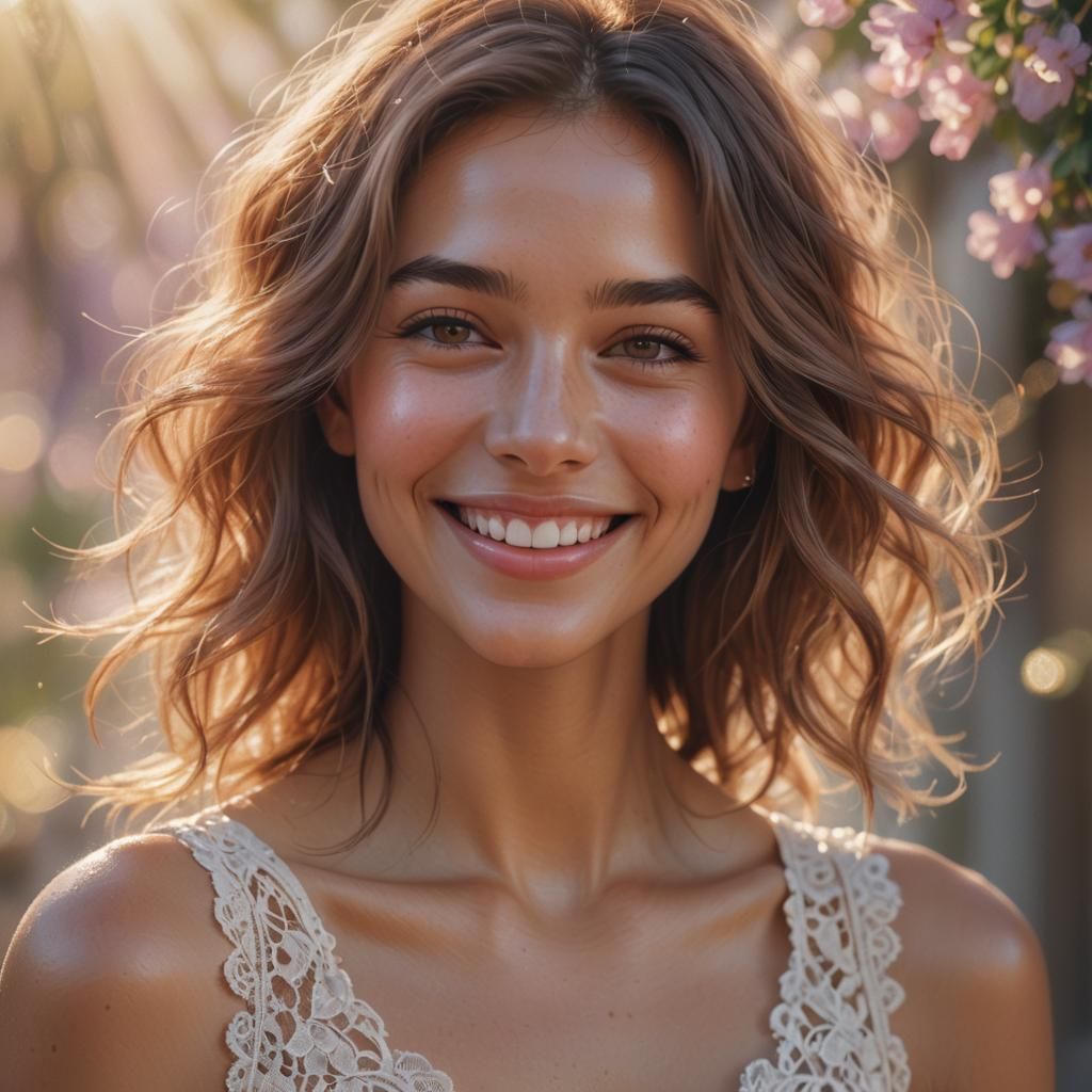 Beautiful Woman Portrait in Pastel Art Style