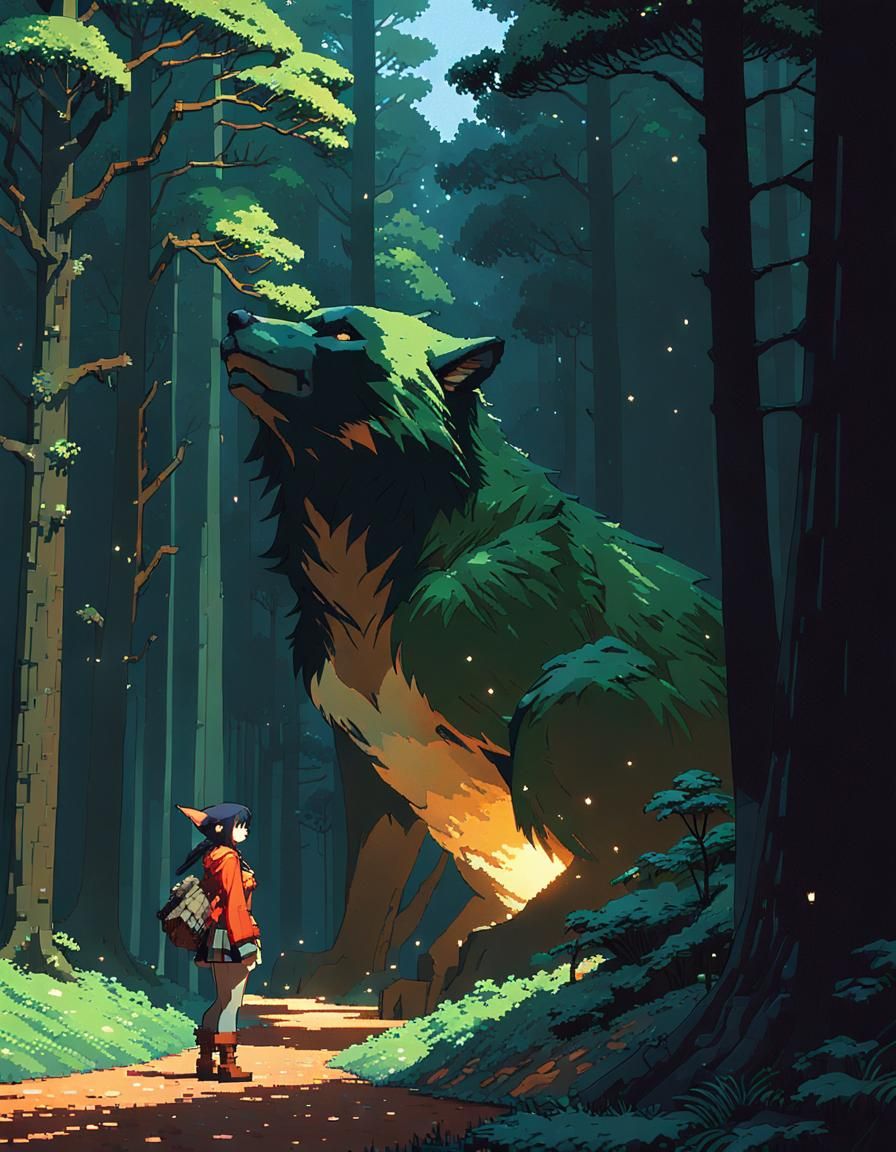 Pixel Art Elf in Magical Forestscape