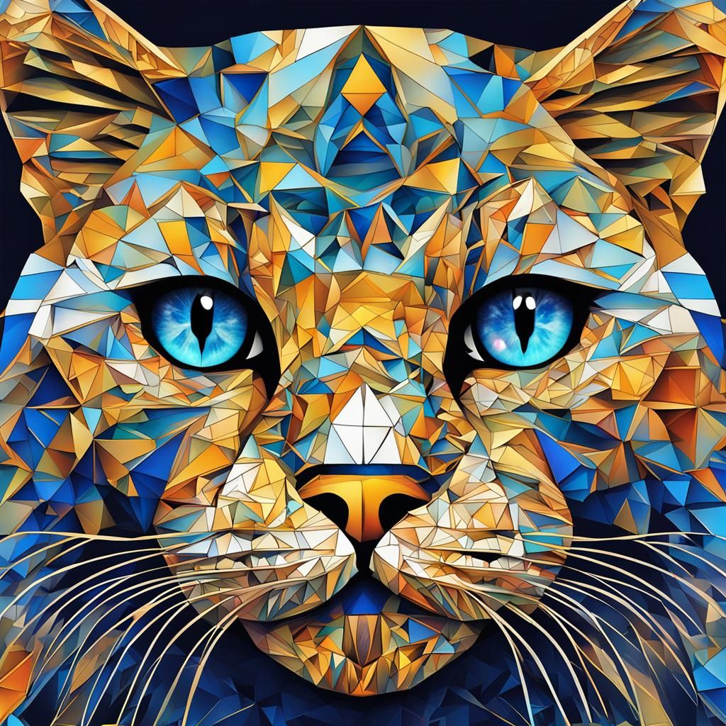 Egyptian Cat in Hieroglyphic Digital Art