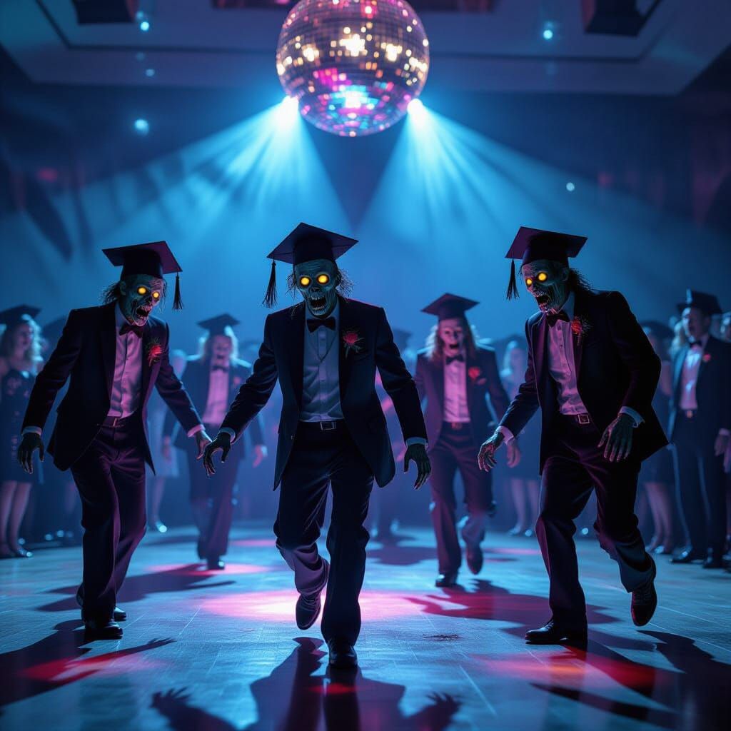 Zombies Celebrate Graduation at Eerie Prom