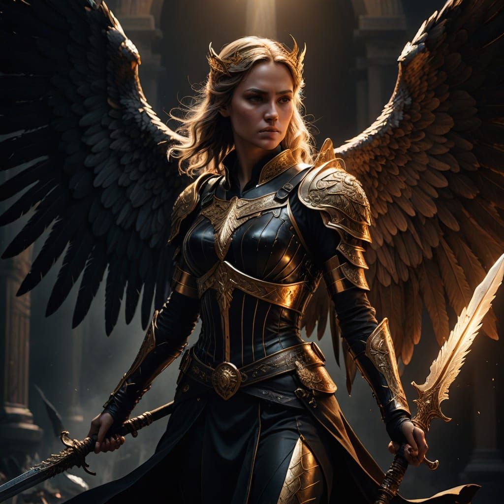 Angel of War in Dark Fantasy Style