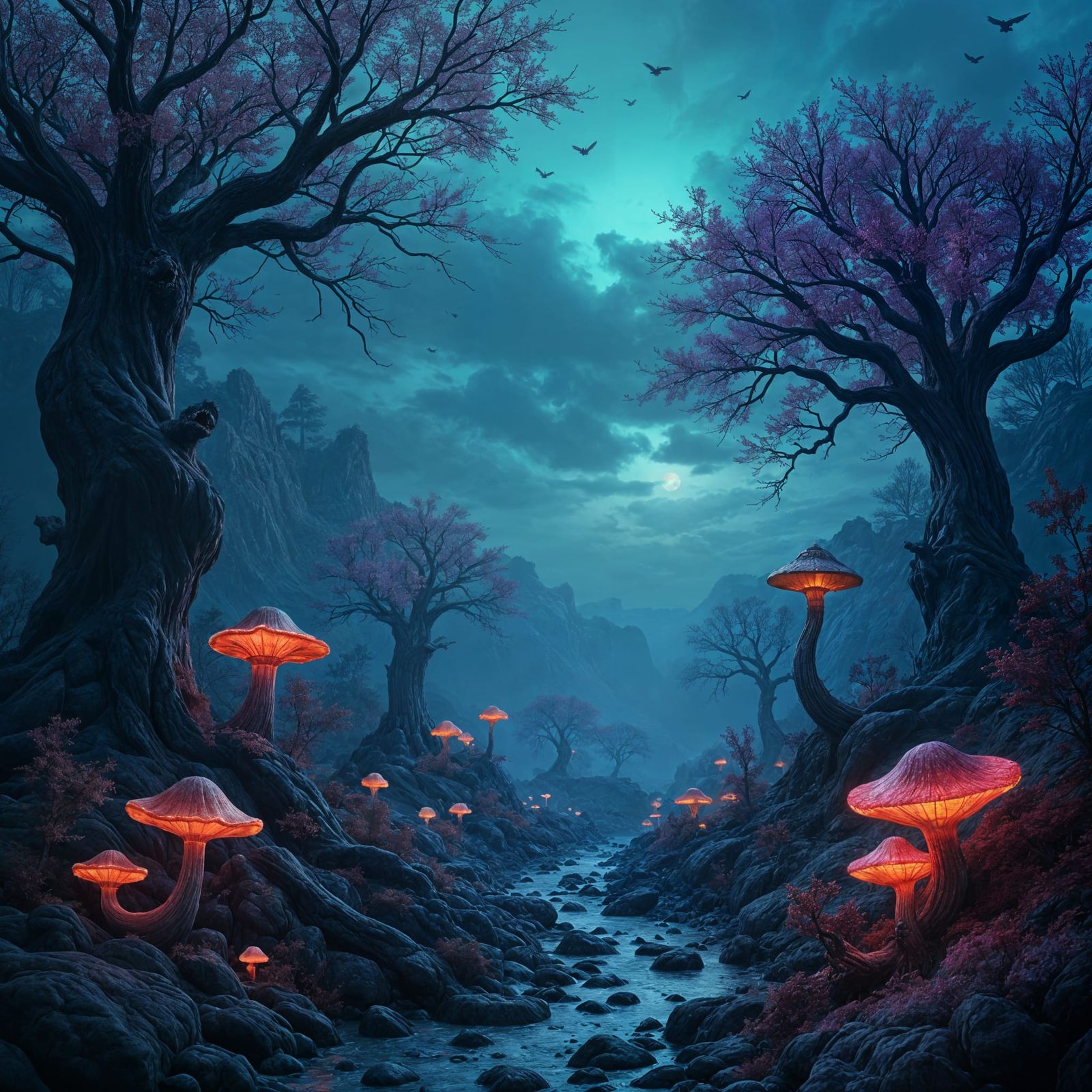 Epic Fantasy Concept Art in Deep, Vibrant Colors