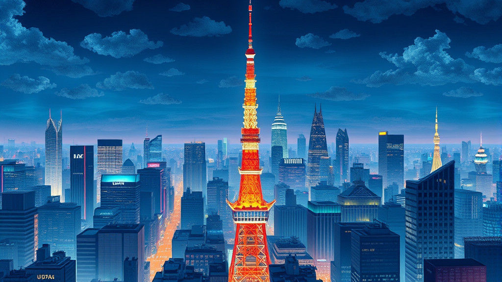 Tokyo Night Skyline in Syd Mead Style