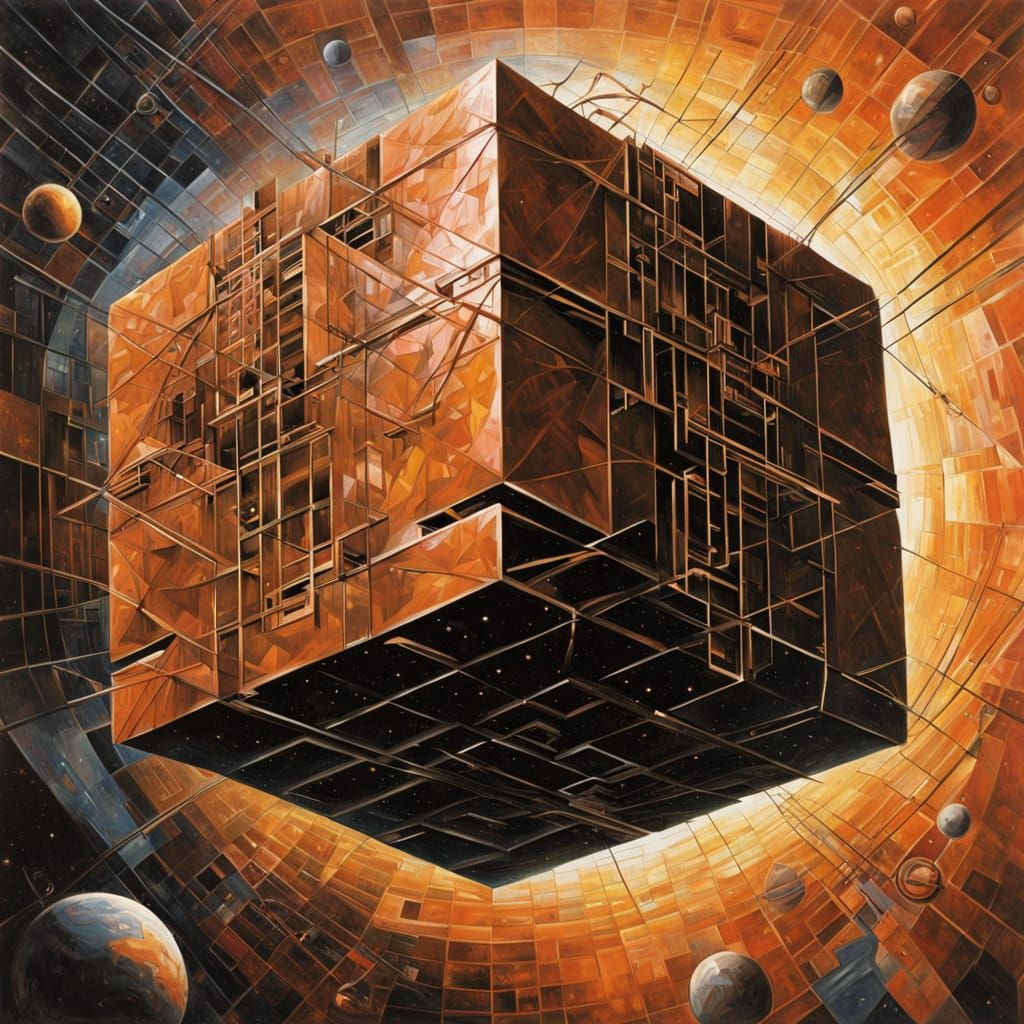 Star Trek Borg Cube in Industrial Aesthetic