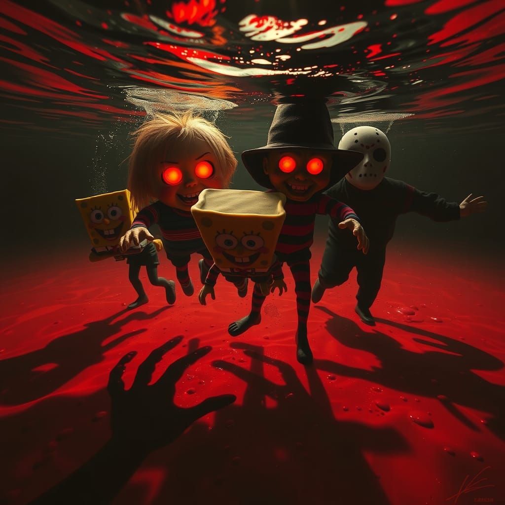 Horror Icons Swim in Boiling Blood Pool