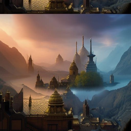 Fantastical Matte Painting with Intricate Details