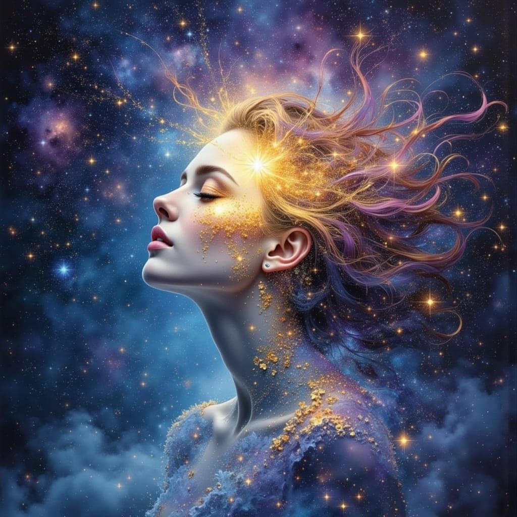 Ethereal Portrait of Destiny in Cosmic Style