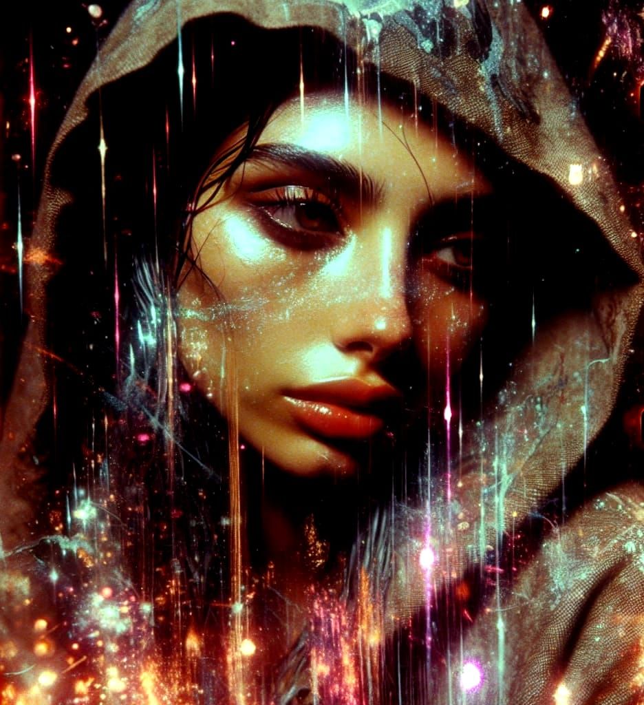 Ethereal Film Noir Goddess with Punk Energy