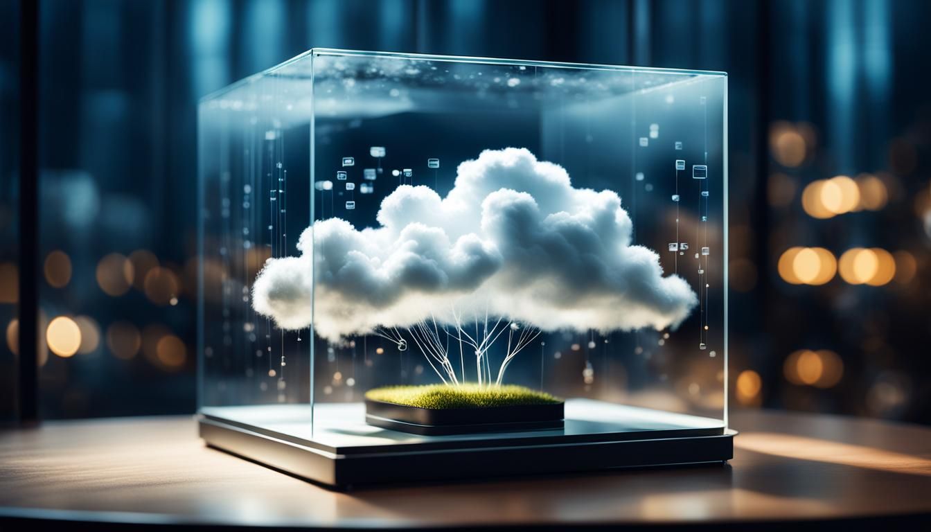Fluffy Cloud in Glass Box: Data Streams in Surreal Art