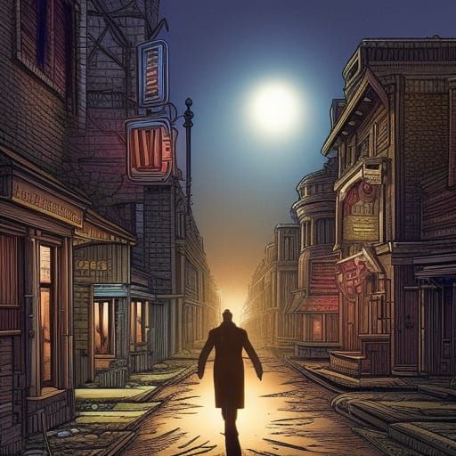 Detective in Ghost Town: Comic Book Art