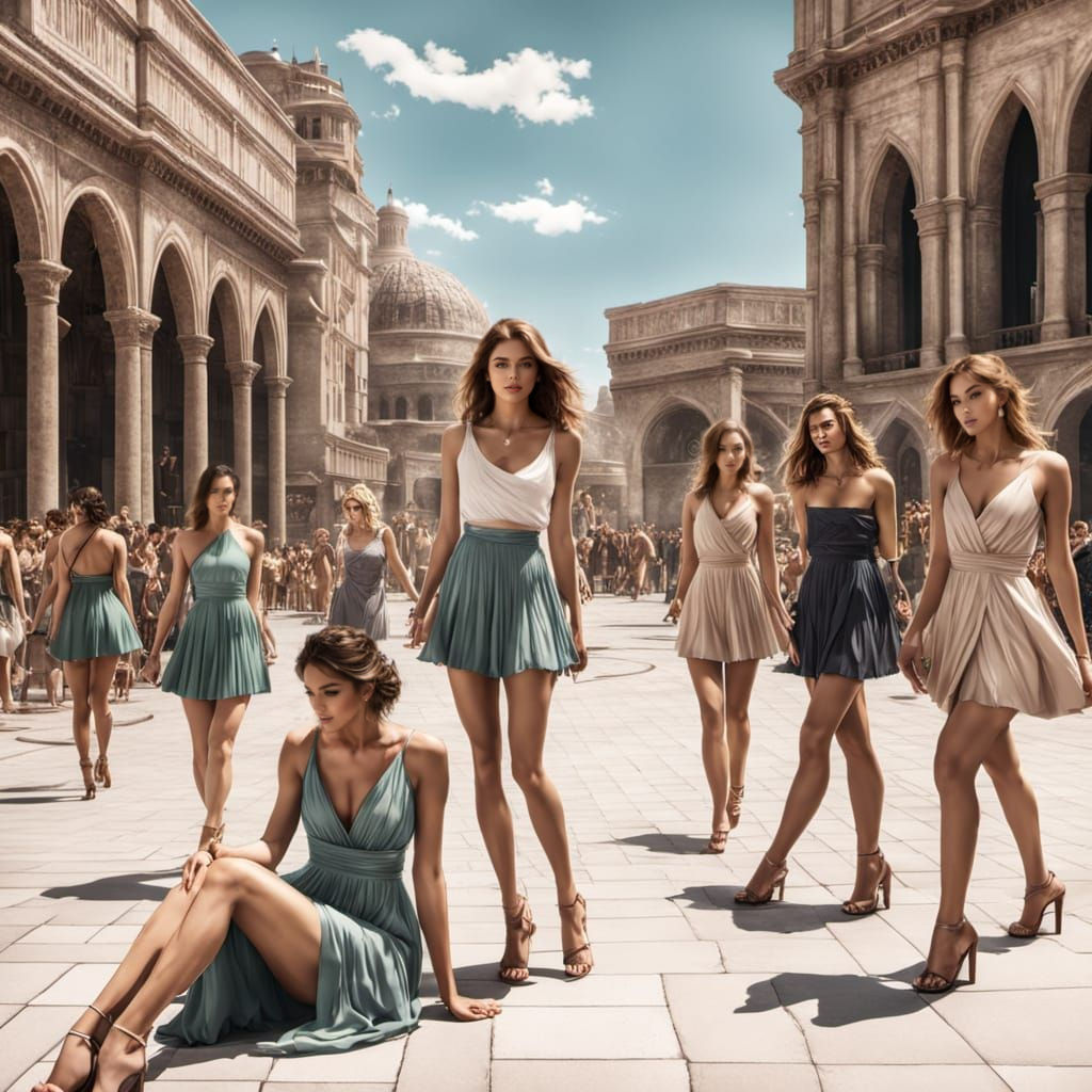 Romantic Evening Scenes in a Mediterranean City