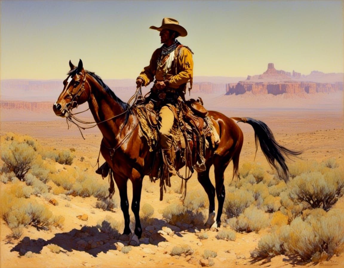 Majestic Horse in Western Landscape