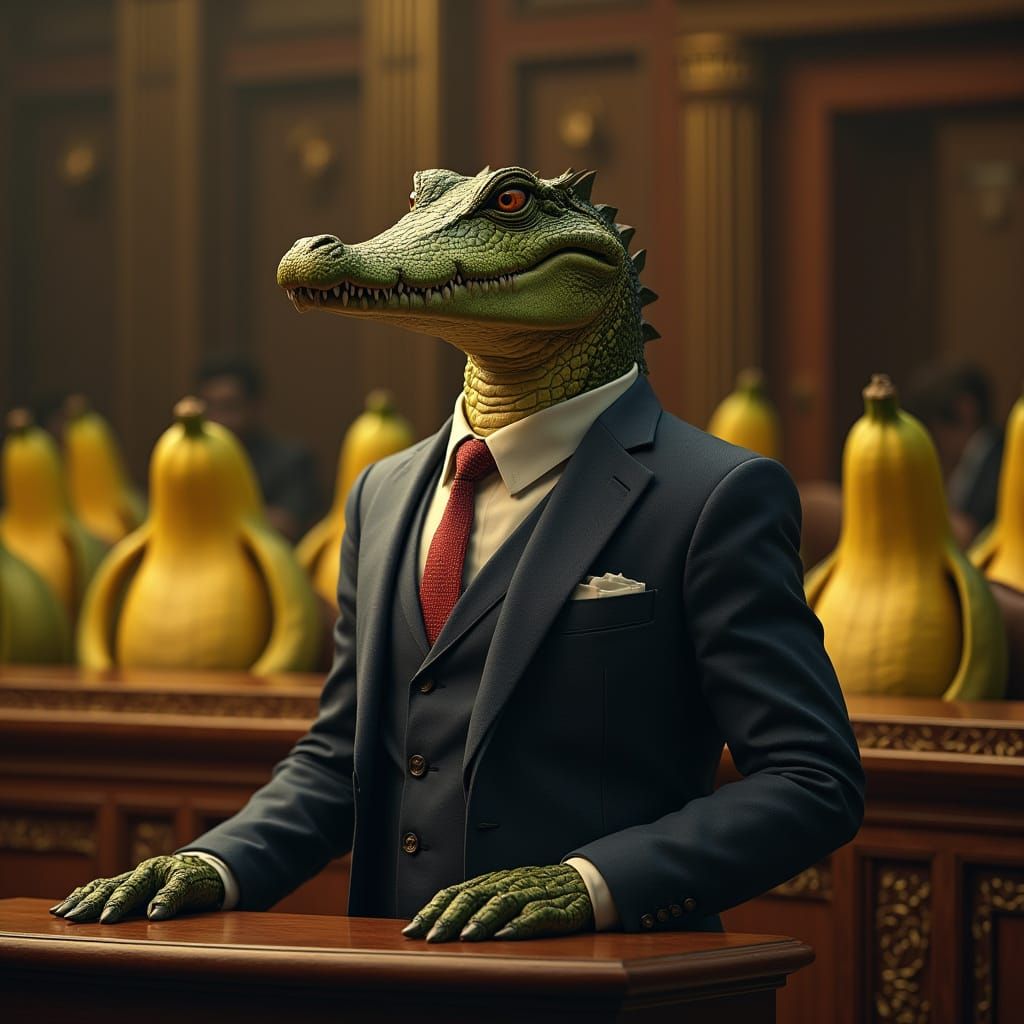 Crocodile Lawyer Delivers Closing Argument in Banana-Themed ...