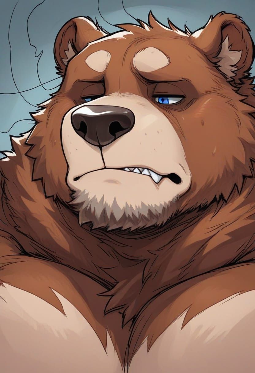 Portrait of an Obese Kodiak Bear