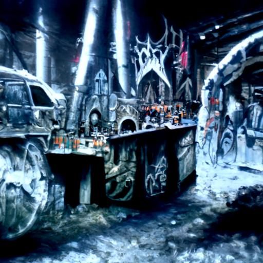 Underground Metal Club Party: Detailed Matte Painting
