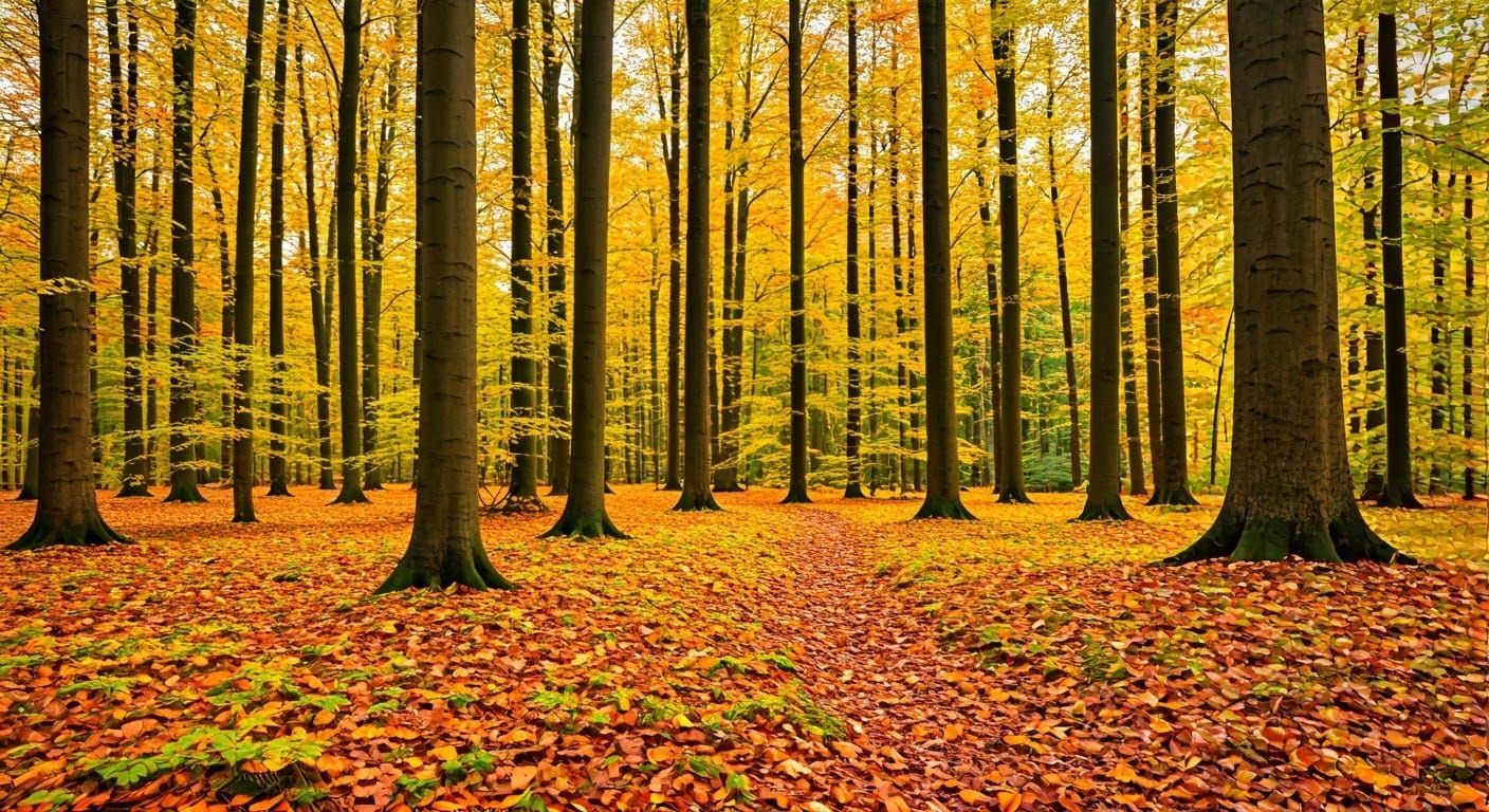 Autumn in a Mythical Forest Landscape