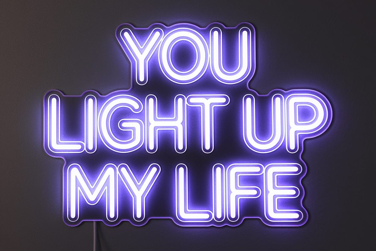 You Light Up My Life in Vibrant Neon