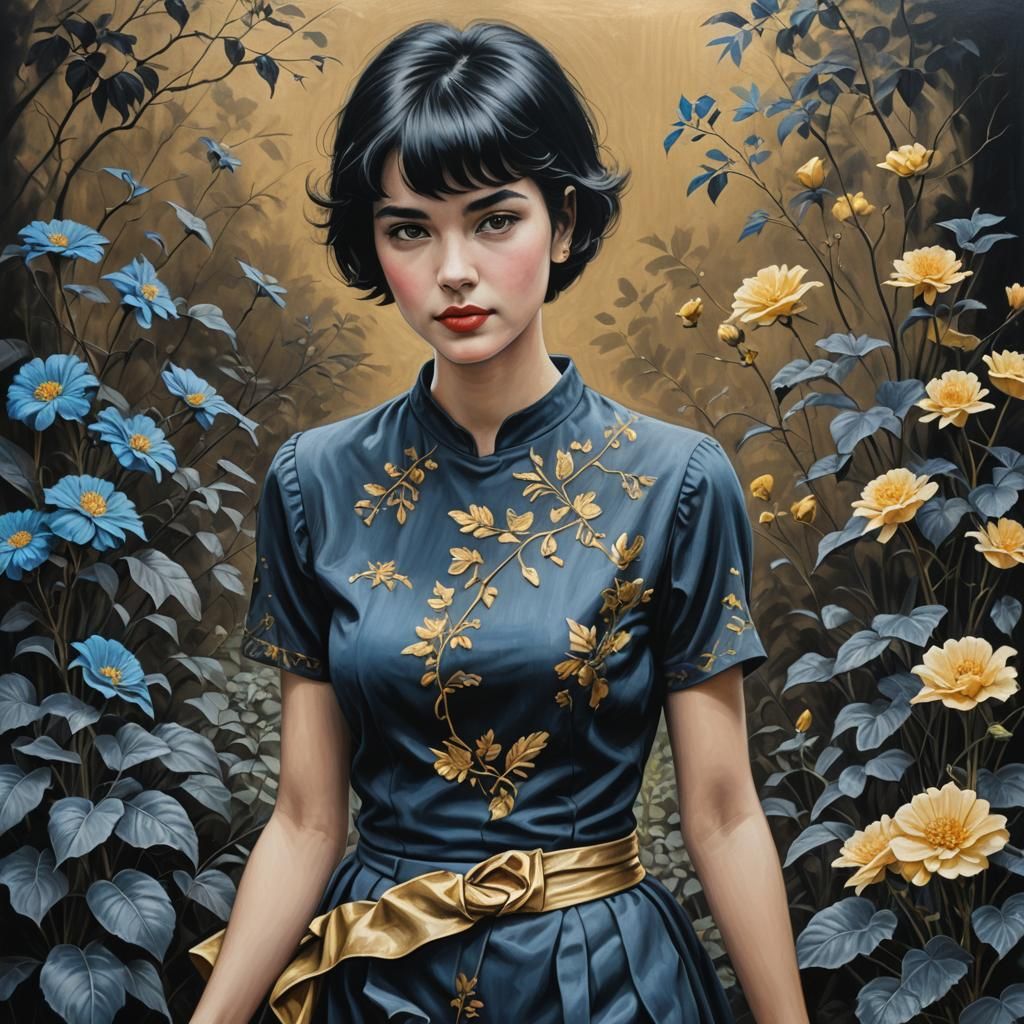 Elegant Noir Woman: A Charcoal Masterpiece